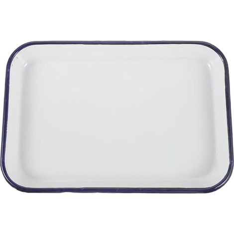 Plaque À Pâtisserie En Émail 17.32X13.39X1.26In Plaque Four Rectangulaire Pour Pâtisserie Service Et Grillage Plat En Émail Pour Cuisine (1/5)