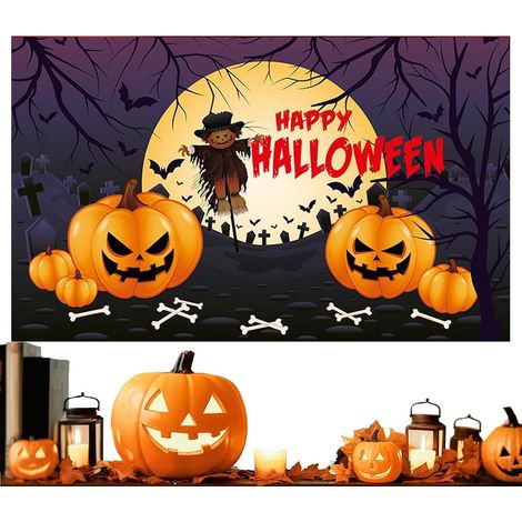 Toile De pour Fête d'halloween 179,8 x 110 cm Bannière À Motif Et Décorations Halloween Pour École Club Magasin Restaurant Dortoir Lieu De Travail Maison (1/5)