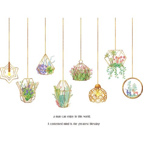 Stickers muraux décoratifs en forme de pendentifs végétaux (Dimensions : 150 cm x 106 cm) (1/5)