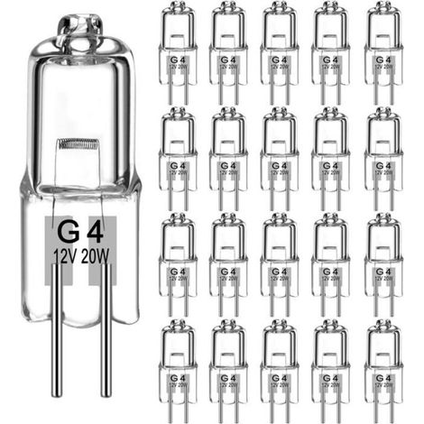 Ampoule Halogène G4 (20 Pièces) Ampoule G4 12v 20w Ampoules Halogènes Dimmable Blanc Chaud 280lm,2800k 2 Broches Ampoule Halogene (1/5)