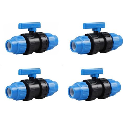 25-mm-PP-Verbinder, blau, für PE-Wasserrohre – 4er-Pack
