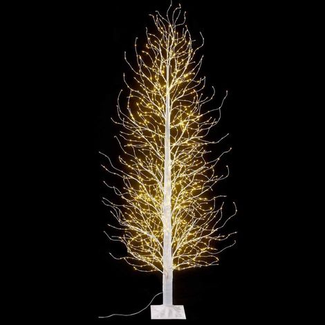 Albero Natalizio Luminoso con 2000 Luci Led Bianco Caldo Interni ed Esterni Altezza 2,4 Metri 360 Rami (1/4)