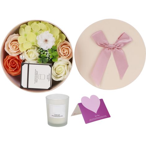 Bouquet de roses artificielles parfumées, pétales de bain, bougie cadeau Saint-Valentin mariage, vert (1/5)