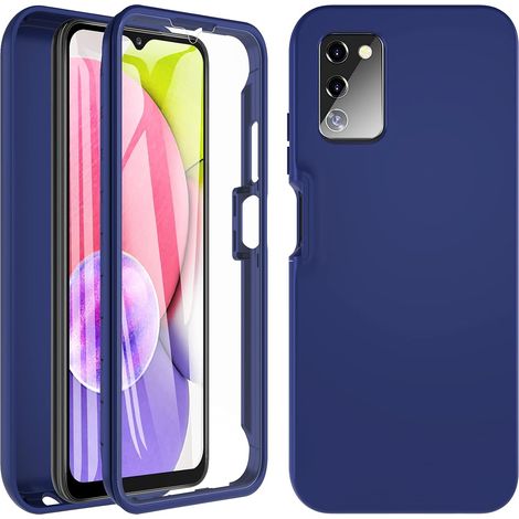 FUNDA PARA SAMSUNG GALAXY A03s FUNDA FRONTAL TRASERA PROTECCIÓN 360 AZUL MARINO (1/5)