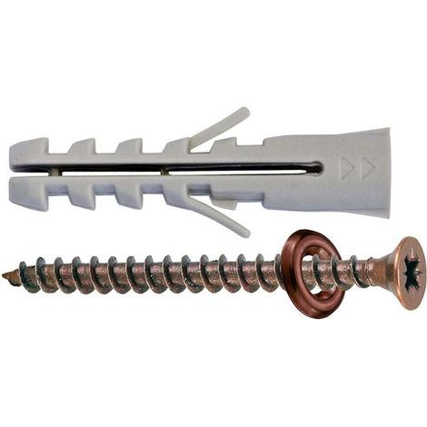 Tasselli con viti e rondelle bronzate per battiscopa 60pz