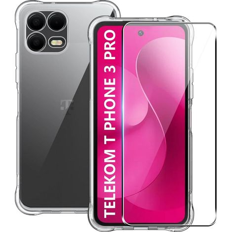 Handyhülle für Telekom T Phone 3 Pro + Schutzfolie, Transparent