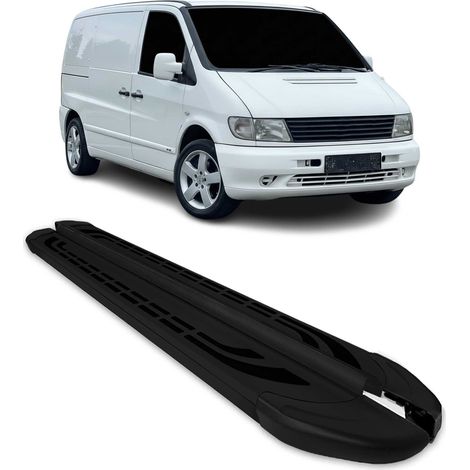Marchepieds Latéraux Pédale pour Mercedes Vito 1996-2003 L1/L2 Alu Noir 2 pièces (1/5)
