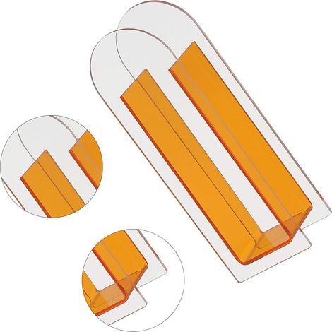 Vase minimaliste moderne en acrylique transparent, décoration de bureau, composition florale pour salon, vase pour fleurs fraîches cultivées dans l'eau, couleur orange vif. (1/5)