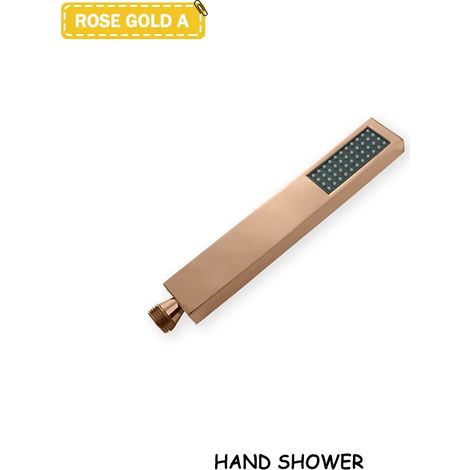 (Douche or rose A) Accessoires de salle de bain en laiton doré brossé, pommeau de douche rond ou carré haute pression pour baignoire et baignoire à main, économiseur d'eau, haute pression. (1/5)