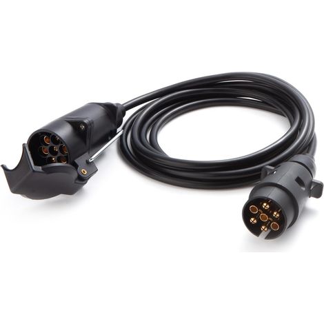 2,5M Rallonge Remorque 7 Broches, Prise Remorque 7 Broches Male a Femelle, Câble Cuivre Pur, pour Véhicules Européens Remorque Yacht Porte-Vélos 12V/24V (1/5)
