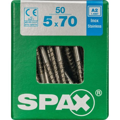 Spax Universalschrauben 5.0 x 70 mm TX 20 Senkkopf - 50 Stück Edelstahl Holzschrauben (1/3)
