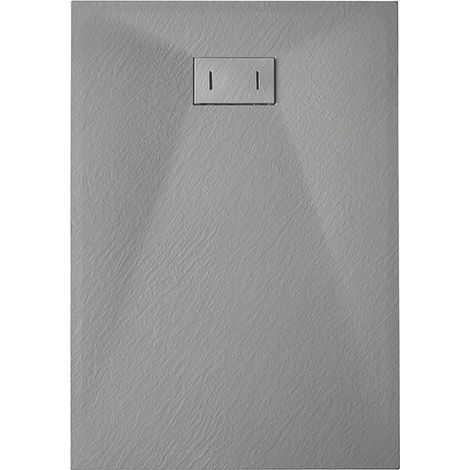 Duschwanne aus SMC-Glasfaser mit Steinoptik, Höhe von 2,6 cm und inkludierter Ablauf 70x150 GRAU