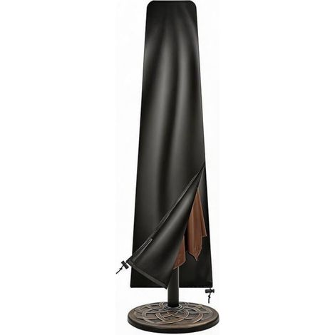 Housse Pour Parasol - Tissu Imperméable Résistant Aux UV Et Au Vent - Pour Parasols De 2 À 3 M - 240 X 57 X 57 Cm - Noir (1/5)