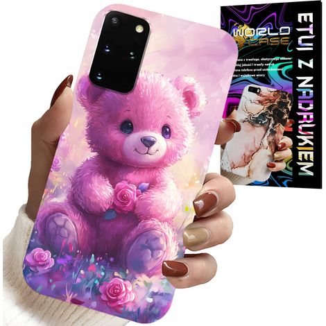 Coque pour Samsung Galaxy S20 Plus - Ours en peluche mignon sur fond rose, coque + film protecteur (1/5)