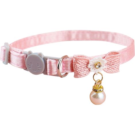 Collier pour animaux de compagnie ajustable, doux et tendance, avec nœud papillon et pendentif perle. Idéal pour les promenades quotidiennes et les fêtes. Largeur du nœud : 1 cm / 0,4 po, longueur : 2 (1/5)