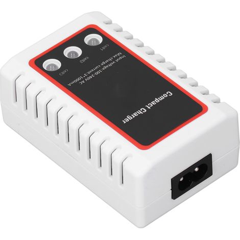 Chargeur de batterie LiPo 2S-3S RC, chargeur compact d'équilibrage pour voitures, avions et bateaux RC. Entrée (1/5)