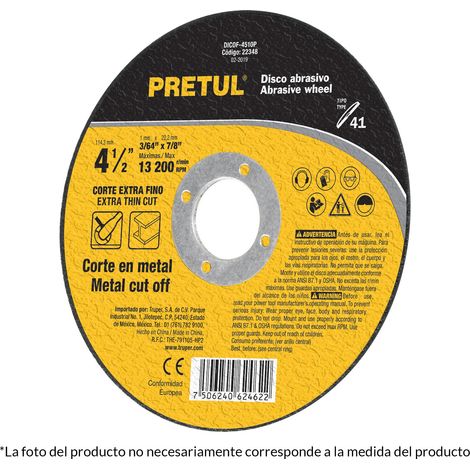 Disco para corte fino de metal - Ø 115 mm x 1,2 mm