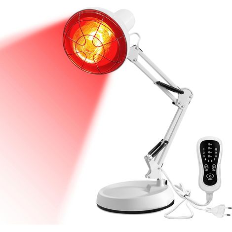 Lampe Infrarouge 150W, Lampe Infrarouge Chauffante, 10 Niveaux de Température Réglables avec Minuterie, Lampe Chauffante pour Soulager La Douleur (1/5)