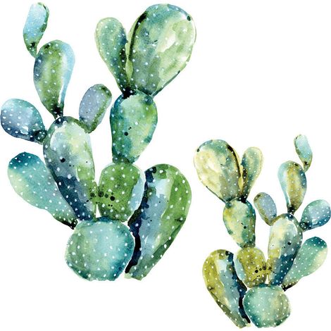 Stickers - Cactus Verts Fluorescents - Hauteur 22,9 cm (1/3)