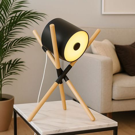 Lampe à poser nordique "FOCUS" - 3 x E27 / G45 - Noir (1/5)