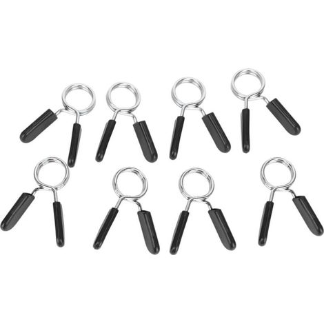 Lot de 8 colliers à ressort pour haltères, pinces pour barre de poids, entraînement de fitness, haltérophilie (1/4)