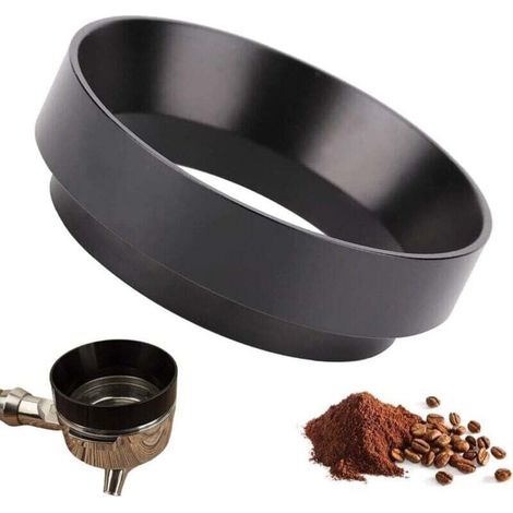 Anneau de Dosage de Café, Anneau de Dosage de Café Universel, Anneau de Dosage 51mm, Anneau de Dosage de Café en Aluminium, Entonnoir pour Porte-Filtre à Café, pour La Maison/Café (Noir)-Crezuo