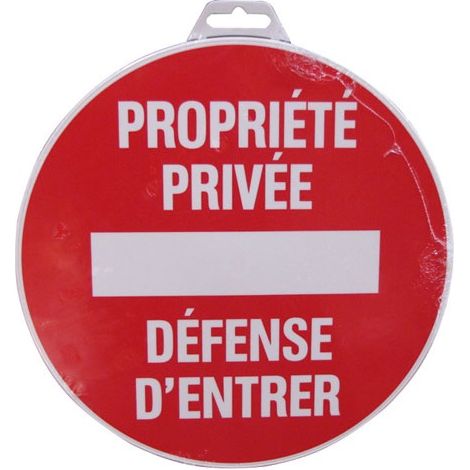 Novap – Panneau de signalisation propriété privée 300 mm – Polystyrène choc – Ronde avec traitement anti-UV – Installation facile