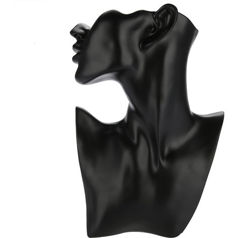 Collier Boucle d'oreille Holder Mannequin Head Buste support Modèle Boutique Bouclier Rack Black (1/5)