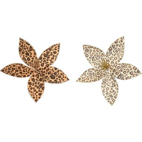 STELLA DI NATALE ANIMALIER C/GLITTER CLIP 2 ASSORTIMENTI DIAM 20X6H CM