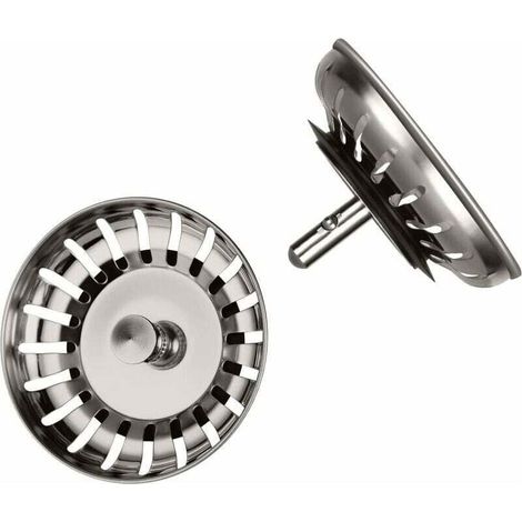 Filtre évier Cuisine 80mm, 2PCS Bouchon Evier Cuisine avec 2 Drain Hair Catcher, Filtre à évier Universel en Acier Inoxydable 304 épaissi pour Cuisine, Bouchon Evier, Crépine Cuisine, (1/5)