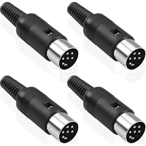 connecteur mâle Din 5 Broches, connecteurs Din 5 Broches MIDI câble Adaptateur Audio Socket borne de soudage pour mélangeur, Batterie électronique, Clavier Midi (6 Broches) (1/5)
