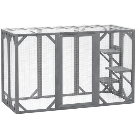"PawHut 71""Wooden Cat House with 3 Platforms, Large Door for Multiple Cats" (1/5)