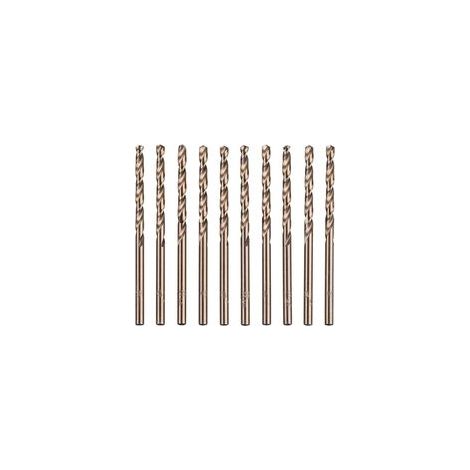 Lot de 10 forets hélicoïdaux en acier rapide M35 HSS or cobalt pour perceuses métriques à haute vitesse 3 mm x 63 mm pour perçage des Acier inoxydable et métal (1/5)