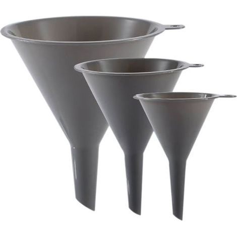 BelleRise - Küchen-Trichter-Set aus Kunststoff, 3 runde Trichter zum Abfüllen, langlebiger und vielseitiger Trichter (Grau) (1/5)