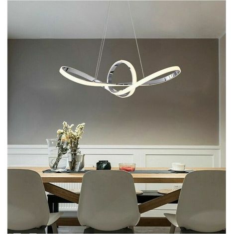 TRADE SHOP - Lampadario Led Moderno Forma Fiocco 38 Watt Tecnologia Cct 3 Temperature Di Luce A07-3c - Argento (1/5)