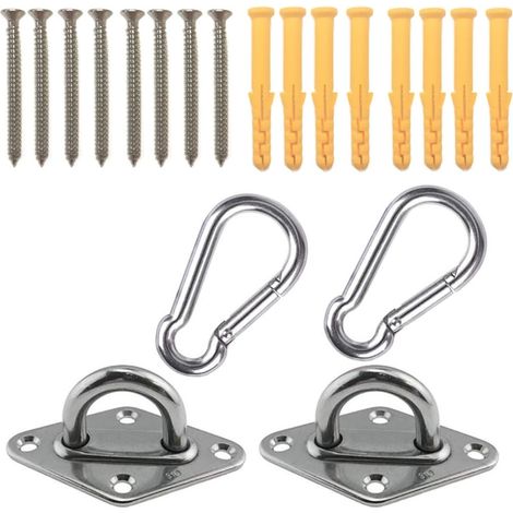 Filiyano – Kit de fixation universel pour hamac avec crochet d'ancrage en acier inoxydable (1/5)