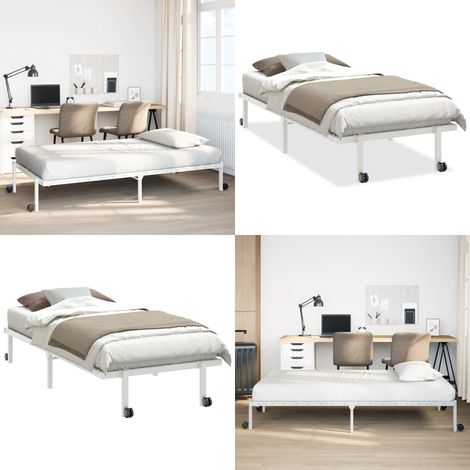 vidaXL Cadre de lit sans matelas pliable blanc 90x190 cm acier (1/5)