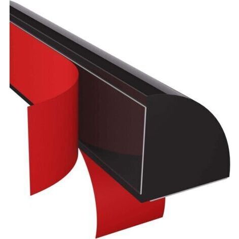 Moulure quart de rond flexible, bordure ronde en caoutchouc autocollante, adaptée pour sol, salle de bain, cuisine, 6 m de long, noir (1/5)