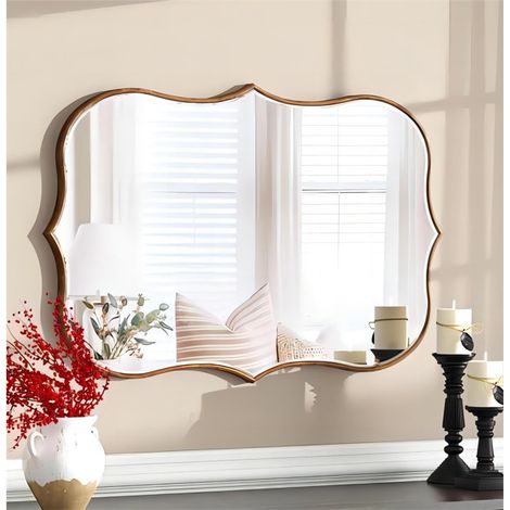 Vintage Victorian Wood Frame Wall Mirror 60X90CM (1/5)