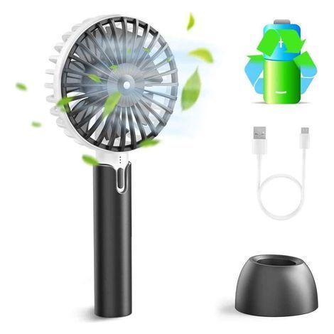 Ventilateur USB portable, petit ventilateur électrique portable à 3 vitesses, mini ventilateur, petite lampe torche USB (ventilateur d'été) (1/5)