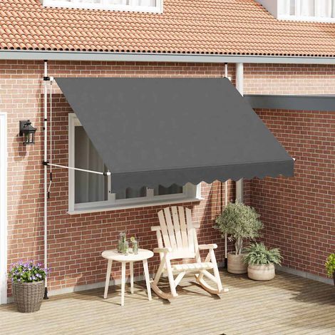 Auvent manuel rétractable-Store banne 300 cm Anthracite (1/5)