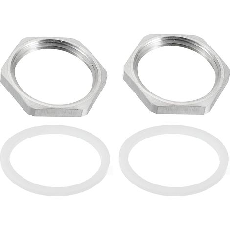 2 pièces Raccord de Tuyauterie Écrou Hexagonal avec Rondelle Acier Inoxydable 304 Écrou Femelle NPT 3/4" pour Plomberie Fixe, Nettoyeur de Châssis et Balayeuse, 1,18" DE (1/5)