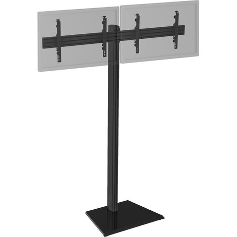 Support TV sur pied - 2 écrans 50'' - 55'' Hauteur 240cm à poser noir (1/3)