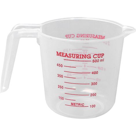 500 ml maison lab measuring pichet plastique poignée pour bec récipient (1/5)