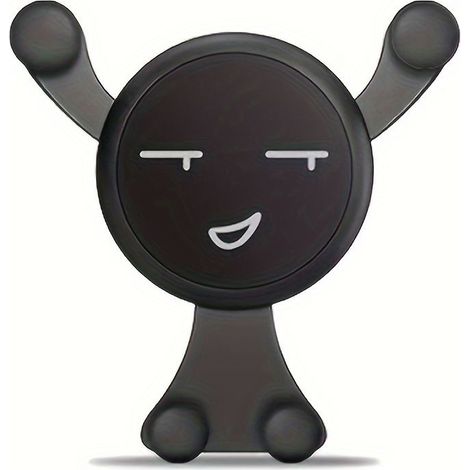 Support de téléphone de voiture rotatif, support pour grille d'aération, compatible avec les téléphones portables et les GPS, motif visage souriant aléatoire (1/5)