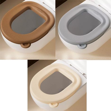 Funda impermeable de EVA para asiento de inodoro, lavable, antideslizante, con asa, reutilizable, suave, para baño (6 unidades) (1/5)
