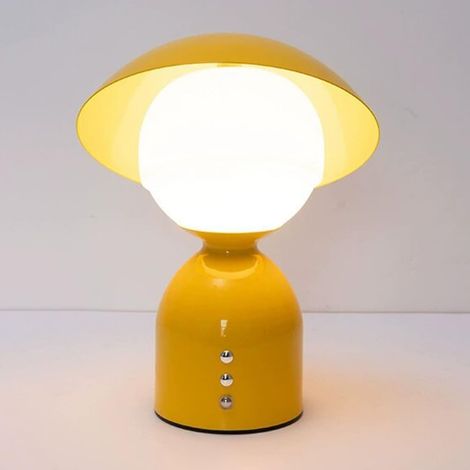 Lampe champignon  Lampe de table LED rechargeable tactile à intensité variable, lampe de chevet moderne sans fil, lampe de chevet art déco moderne, fonctionne avec piles, veilleuse à chargement USB