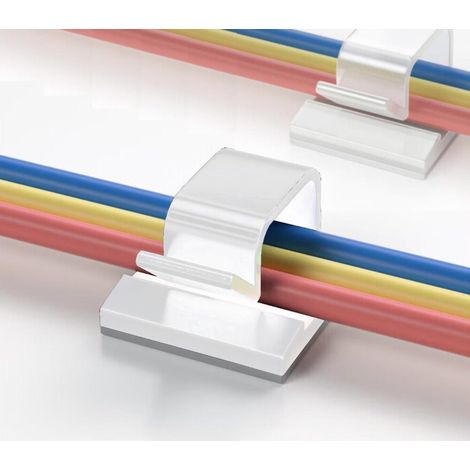 Elfcam Kabelclips selbstklebend – 30 Stück zur Organisation von Ethernet-Netzwerkkabeln – Kabelführung für Zuhause & Büro – Weiß, 8,0 mm (1/5)