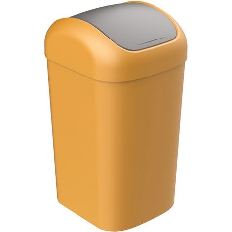 EDA - Poubelle fourre tout Balancio 50 L curcuma couv. gris anthr.
