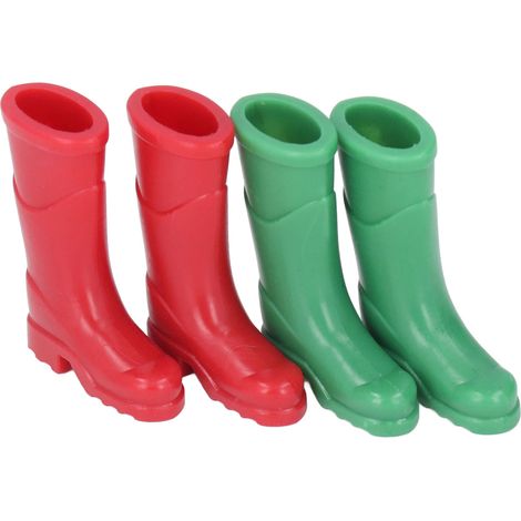 Bottes de poupée 1:12 Mini décoration de maison de poupée OB11 Bottes de pluie Accessoires de scène miniatures Modèle de chaussure Rouge Vert (1/5)